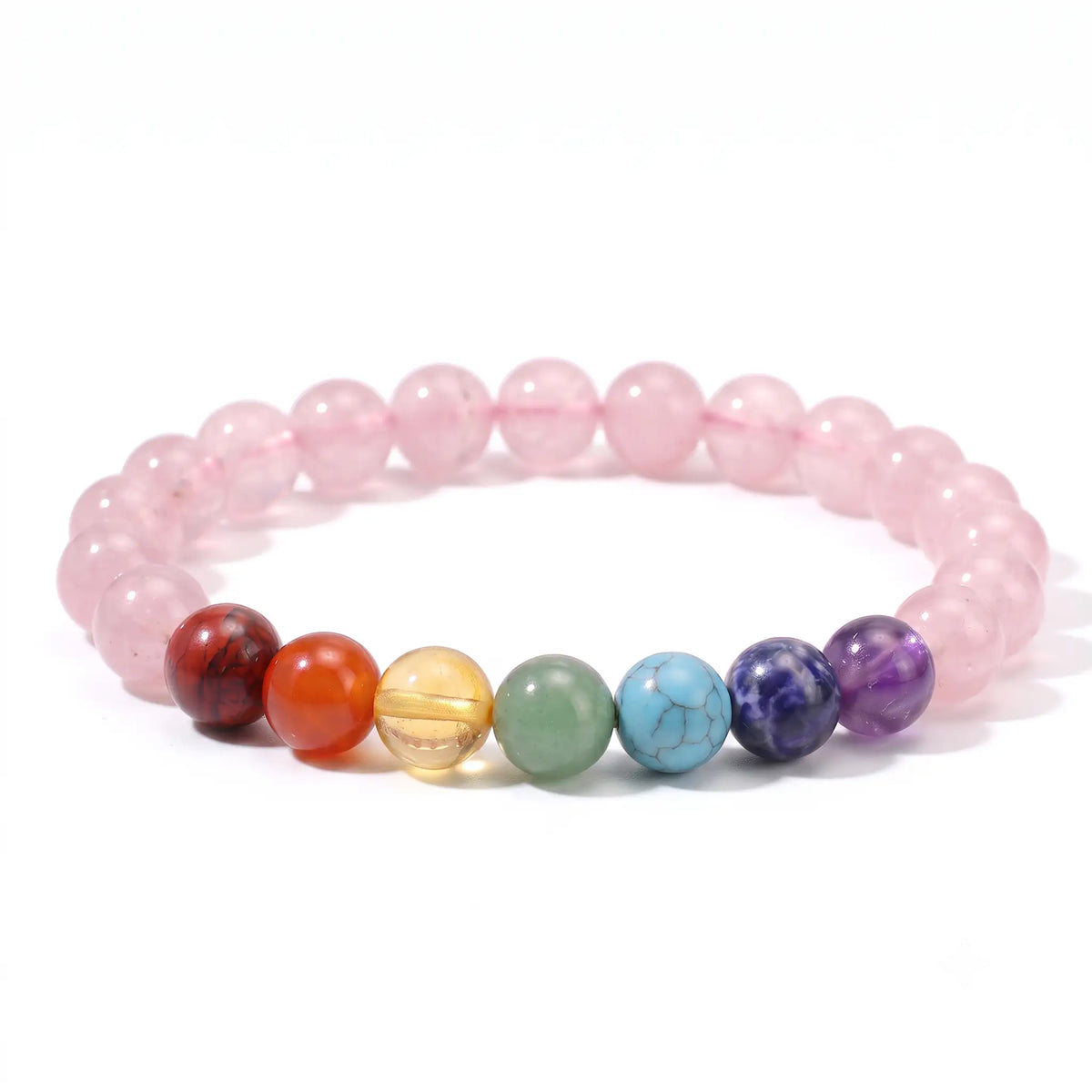 Rose Quartz 7 chakara Bracelet