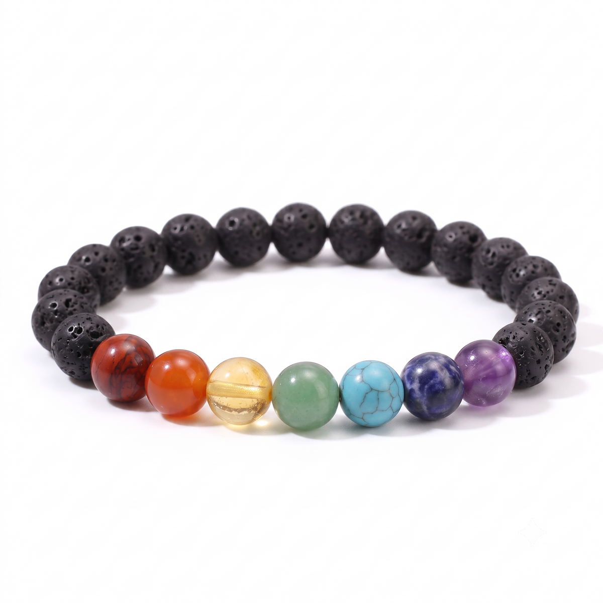 Lava Stone 7 Chakra Healing Bracelet