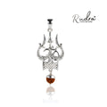 Om Trishul Silver Pendant | Rudraksha Bead