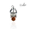 Trishul Damru Silver Pendant | Rudraksha Bead