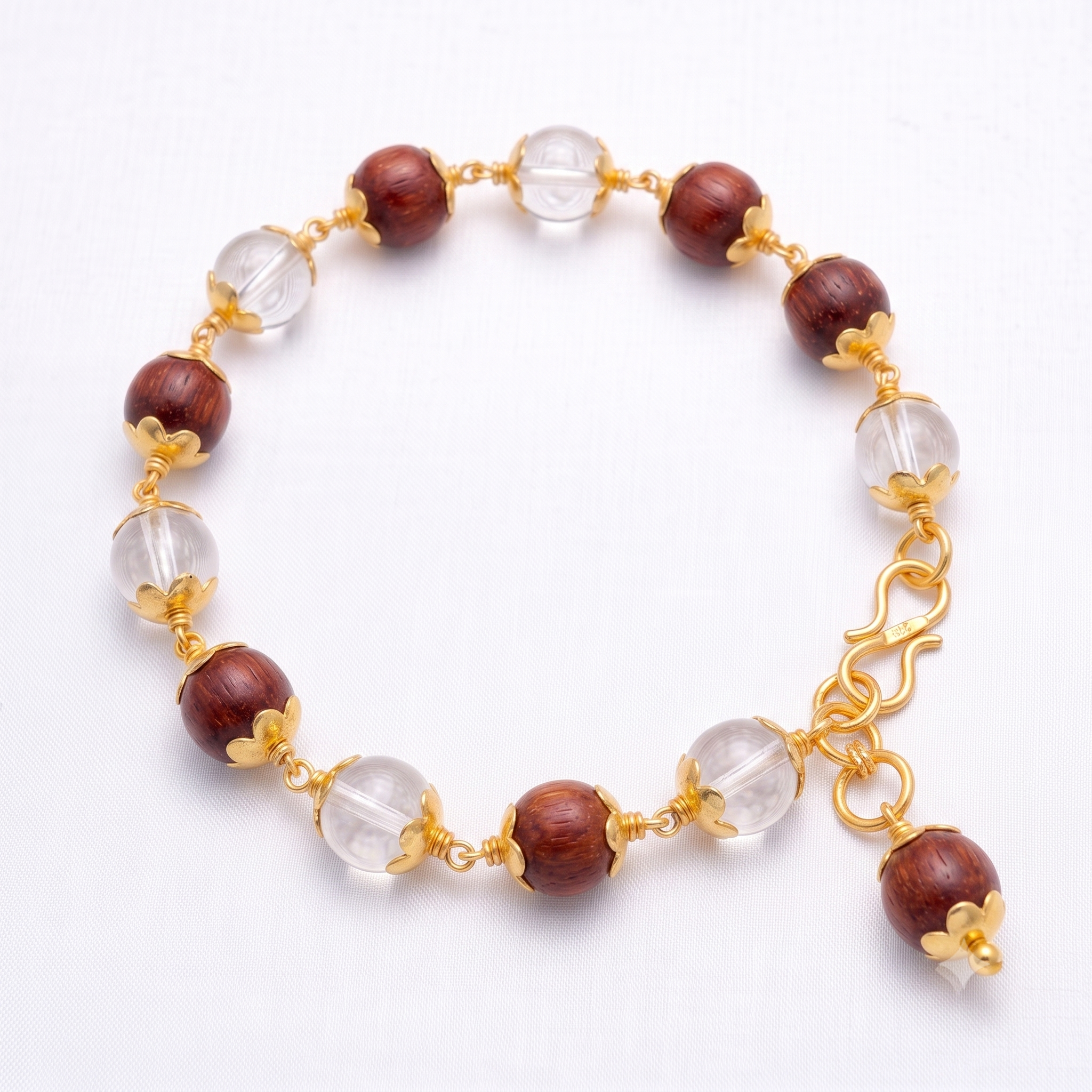 Red Sandal and Sphatika Bracelet